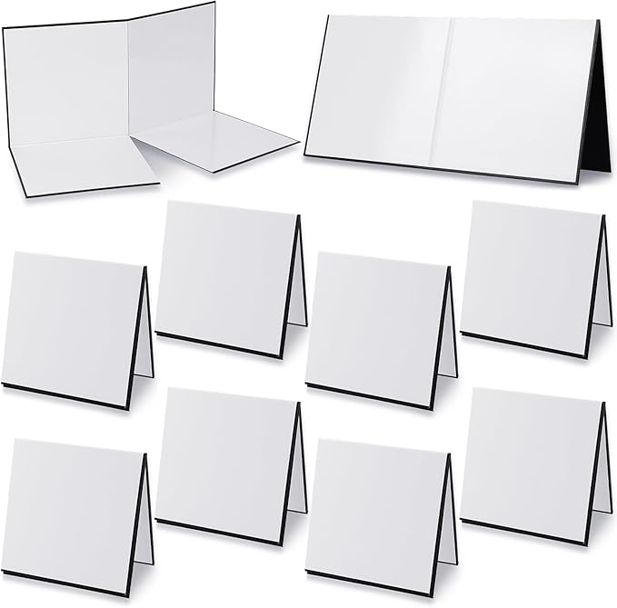 Zhanmai 4 Pcs Folding Blank Game Board, 18" x 18" DIY Create Make Your Own Game Board, Blank Quad Fold Dry Erase Battle for Family School Classroom DIY Activities
