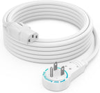 Maximm Monitor Computer Power Cord 10 Ft Flat Plug 360° Rotating PC Cable 3 Prong for, Desktop, Printer, Scanner, 16 AWG NEMA 5-15P to IEC13 - UL Certified