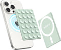 amBand Cute Preppy Stuff Silicone Suction Cup Phone Mount, Detachable Sticky Grip Holder for MagSafe Case, Easy to Use Video Accessories for Yoga/Dance/Call/Fitness, Matcha Green