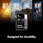 Lexar 1TB Professional Silver SD Card, UHS-I, C10, U3, V30, 4K, Up to 205/140 MB/s SDXC Memory Card, for Professional Photographer, Videographer, Enthusiast (LSDSILV001T-BNNNU)