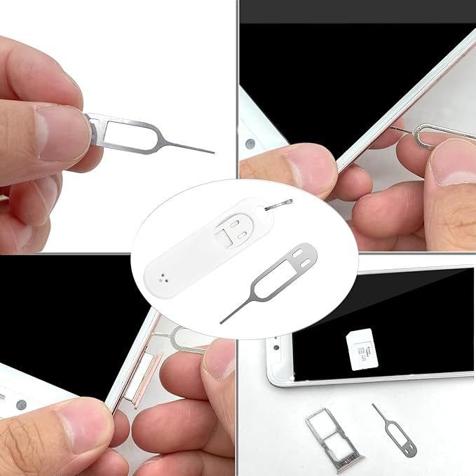 6 Pack SIM Card Removal Tool, Sim Card Tray Opening Tool Eject Pins Needle Opener Ejector Compatible with All iPhone Apple iPad Samsung Galaxy Cell Phone Smartphone Watchchain Link Remover, Red,White