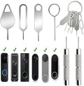8 Pcs Security Pin Key Release Removal Tool Compatible with Arlo Video Doorbell, Eufy Video Doorbell and Nest Video Doorbell,with 2 Doorbell Removal Pins and A Key Ring(4 Styles)