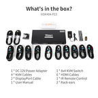 TESmart Quad Monitor HDMI+DP MST KVM Switch 4 Monitors 4 Computers 4K@60Hz, USB 3.0 KVM Docking Station, Audio&Microphone, EDID emulators, Hotkey Switch, Rack-Ears, with Input Cables