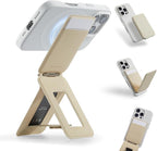 MOFT Phone Tripod Wallet, 3 in 1 Phone Stand MagSafe Wallet, NFC-Supported Magnetic Phone Stand, MOVAS Vegan Leather Adjustable Card Holder, Earthen Beige