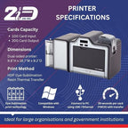 2ID Fargo HDP5000e Dual-Sided ID Card Printer 096640 | High-Definition and Versatile Badge Printer for Corporate and Student ID Badges