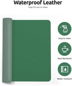 YSAGi Leather Desk Pad Protector, Office Desk Mat, Large Mouse Pad, Non-Slip PU Leather Desk Blotter, Laptop Desk Pad, Waterproof Desk Writing Pad for Office and Home (Jade Green, 23.6" x 13.8")