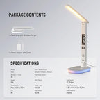 NEEWER Entry Level Version LED Desk Lamp with USB A Output, 3 Modes/5 Brightness Levels/4 RGB Effects/CRI85, LCD for Temp/Date/Time/Alarm, Eye Caring Touch Table Light for Home Office/Reading, N20