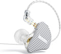BASN Mix-PD in Ear Monitor,1Planar Driver + 1Dynamic Driver HiFi IEM Earphones with CNC Crafted Metal Cover, Wired 0.78mm 2-Pin Silver Plated Detachable Cable for Musicians (Silver)
