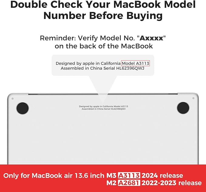 iCasso for MacBook Air 13 inch Case 2025 2024-2022 Release M4 A3240 M3 A3113 A2681 M2 with Liquid Retina Display, Hard Plastic Shell for Mac Air 13.6, Keyboard Cover&Screen Protector, Morandi Blue