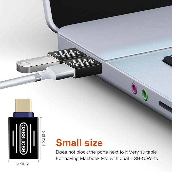 4-Pack USB C to USB Adapter(Gold-Plated),Thunderbolt 3 Male to USB 3.0 Female OTG Adapter for MacBook Pro,iMac,iPad Pro,Pixelbook,Chromebook,Microsoft Surface Go and Other Type C Device(Black)