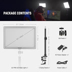 NEEWER GL1 PRO 15.5" Key Light Streaming Light, Video Light with 2.4G PC/Mac iOS/Android APP Control, 2800LM LED Panel Light with Desk Clamp Compatible with Elgato Stream Deck for Gaming Zoom, Silver