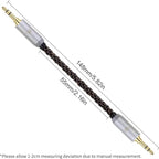 okcsc 3.5MM Male to 2.5MM Male Ultra Short Hifil Male to Male AUX Audio Cable OFC Pair Recording Cable Wire-Breakage-Prevention Design Adoption of 8-Core Braided Structure 5.82 inch