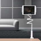 Phone Holder,gooseneck Phone Holder,360° Rotate Support Rod One-Hand Adjustable Cell Phone Holder,for Desk Headboard Nightstand. (White)