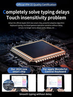 KARTICE Transparent 360 for iPad Keyboard case with Wireless Keyboard for iPad 7/8/9th 10.2 inch, Multi-Touch Trackpad, 7 Color Backlight, 360° Rotating Stand with Pencil Holder
