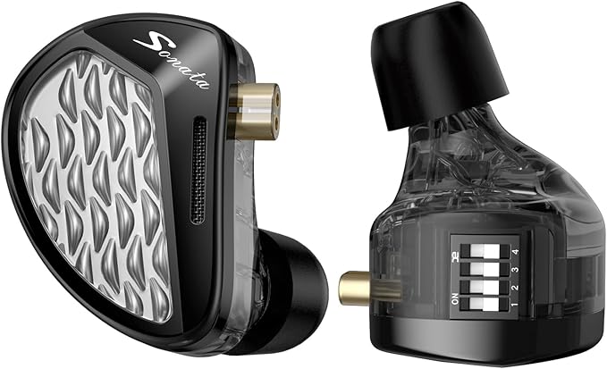KZ Sonata 14BA IEMs, in-Ear Monitor Headphone High-Performance Flagship HiFi Earphones with 4 Tuning Switches, Clarity in All Frequency Stereo Sound Comfortable Headphones for Musicians (Tuning)