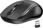 Wireless Mouse Ergonomic, Side Buttons Mouse, 2400 DPI, Silent and Anti Slip Roller Cordless Mice, 2.4Ghz with USB Receiver, 6 Buttons, Suitable for Laptop PC Chromebook and Windows 11/10/7 - Black