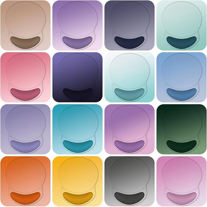 ITNRSIIET Ergonomic Mouse Pad with Comfort Gel Wrist Rest, Non-Slip PU Base, Smooth Textured Surface, Reduces Hand Fatigue & Wrist Pain, 8.7 x 7.2 Inch for Office Gaming Home, Ombre Blue Gradient