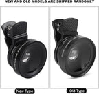 Cell Phone Lens Attachment, 2 in 1 Clip-on Mobile Phone 0.45X Wide Angle + 12.5X Macro Lens HD for Smartphone Close-up Shooting Accessories