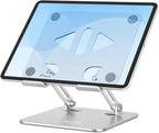 Tablet Stand Holder for Desk, Adjustable Desktop Tablet Holder, Foldable Aluminum Tablet Mount for iPad pro 11, iPad Air Mini, Samsung Galaxy Tabs Z Fold Kindle Fire 4-12 inch, Silver