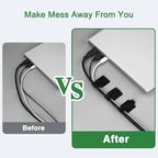 100pcs Hook and Loop Cable Ties, Sticky-Back Cable Straps, Cable Clip,Cord Organizer, Wire Management Household & Office Essentials (White)