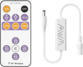 MIWISE RF Remote Dimmer for Single Color LED Strip Lights,13-Key Wireless Remote and in-line Controller DC 12-24V for 3528/2835/5050/COB LED Tape Lights,Timer Function/One-to-Many Control