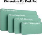 YSAGi Leather Desk Protector, Office Mat, Large Mouse Mat, Non-Slip PU Leather Blotter, Laptop Desk Pad, Waterproof Writing Pad for Office and Home (Green-Blue, 23.6" x 13.8")