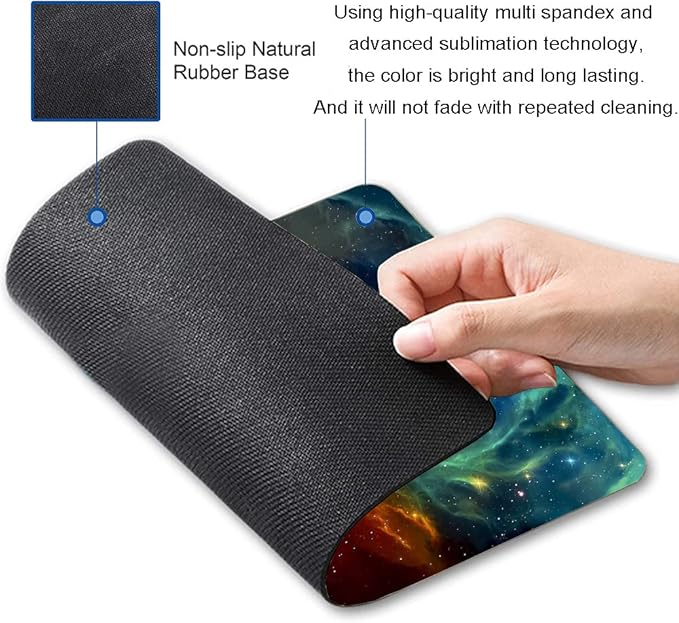 Mouse Pad, Galaxy Mouse Pad, Square Waterproof Mouse Pad Non-Slip Rubber Base MousePads for Office Laptop, 9.5"x7.9"x0.12" Inch(Cool Galaxy)