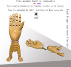 Hand Model,Wood Hand for Nails,Drawing Wooden Hand,Wooden Mannequin,Wood Hand,Hand Model for Drawing,Male_R with Lower Body