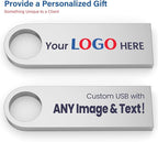 Customizable Flash Drives 512MB, Wooolken Personalized USB 2.0 Thumb Drives 10/20/50/100 Pack, Logo Pendrive Custom Memory Stick USB Engraved Logo (Metal)