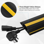 Floor Cord Cover 10Ft 2Pcs Heavy Duty PVC Floor Cable Protector Electric Cord Hider Cable Management Floor Strip Extension Cord Covers Cable Raceway for Wires on Floor Inner Channel 1.36" W x 0.43" H