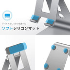 OMOTON Adjustable Tablet Stand for Desk, Upgraded Longer Arms for Greater Stability, T2 Tablet Holder with Hollow Design for Bigger Sized Phones and Tablets Such as iPad Pro/Air/Mini, Grey