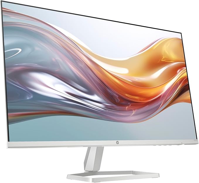 HP Series 5 527sw 27" 300 nits IPS FHD Monitor (Replaces M27FW) Adjustable Tilt, Flicker Free, Anti-glare, Ultra-thin, Low-Blue Light Filter, 1x HDMI, White/Silver w/DKZ Hub USB Port Expander (2 Pack)