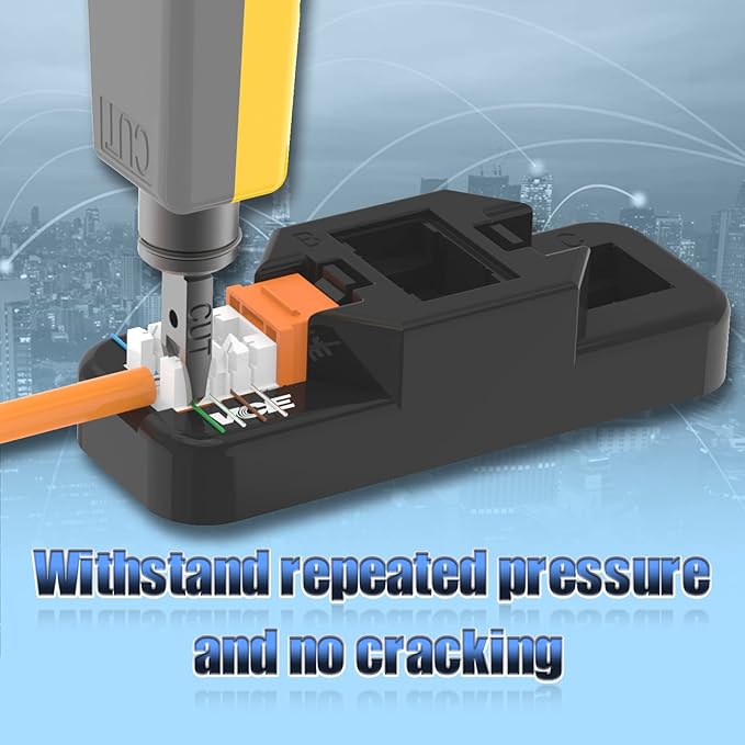 VCE UL Listed Cat6 RJ45 Keystone Jack Insert 25-Pack, 90 Degree Punch Down Keystone Jack Adapter Slim Profile Orange