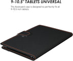 TouchPad Keyboard case for 9",9.7",10.1",10.2",10.5",10.9",11" Tablets,2-in-1 Bluetooth Wireless Keyboard with Touchpad,7 Colors Backlit & Leather Folio Cover(Black)