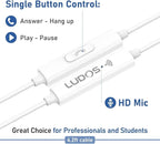 LUDOS Clamor USB C Headphones for iPhone 16 15 Pro Max Plus iPad Pro, 5 Years Warranty, USB-C Earbuds for Samsung Galaxy S24 S23 Ultra S22 S21 FE S20 A55 A54 A53, USB Type C Earphones - White
