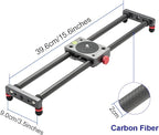 16 inches/40cm Mini Table Top Video Camera Slider Carbon Fiber Rail Rods for Smartphone iPhone Samsung DSLR Sony Canon Nikon Loading up to 11 lbs /5Kgs