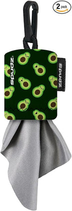 SPUDZ Ultra Microfiber Lens Cleaner – Closable Pouch, Clip-On, Washable – for Optics, Scopes, Glasses | Avocado, 6 x 6 Inch (2-Pack)