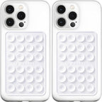 Anteel MAX Silicone Suction Phone Case Adhesive Mount, Upgraded Super Strong Grip, Durable, Easy to Use, Hands-Free Sticky Phone Holder for Selfies, Tiktok Videos, 2.56"x3.94" (WHT&WHT)