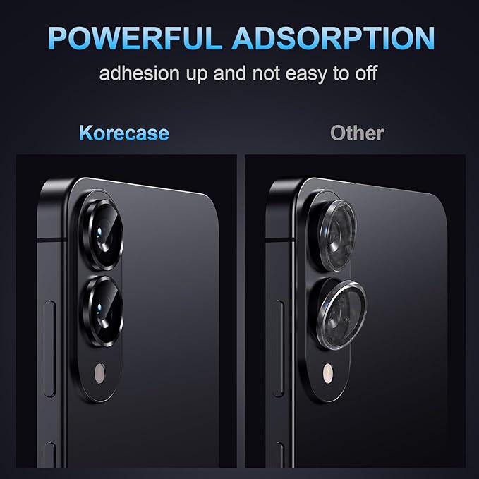 Korecase for Galaxy S25 Edge Camera Lens Protector, 9H Tempered Glass Anti Scratch Camera Screen Protector Shockproof Film Shcokproof Metal Ring Lens Protecor for Samsung S25 Edge,Colorful