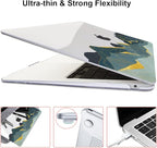 for MacBook Air 13 Inch Case 2021 2020 2019 2018, Plastic Hard Shell Case Keyboard Cover for Mac Air 13 Model A2337 M1 A2179 A1932 with Touch ID & Retina Display, Circling Mountain