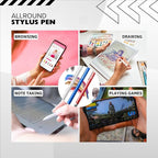 The Friendly Swede Mesh Tip Stylus Pen for Touchscreen — 3-Pack Micro-Knit Capacitive Stylus Pen for iPad & iPhone with 3 Replaceable Fiber Tips, Elastic Lanyards & Screen Cleaning Cloth