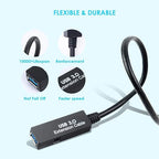32Feet USB 3.0 Extension Cable,Type A-Male A-Female Extender Cord, With 2 Expansion Chipset Signal Boosters, Compatible With Oculus Quest 2 VR, Xbox, PS4,Webcam,Printer, Hard Drive,USB HUB Etc.
