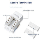 25-Pack 10Gbps Cat6 Keystone Jacks, RJ45 Keystone Jack, Ethernet Keystone Jack in White with Punch Down Tool and Punch Down Stand Tool