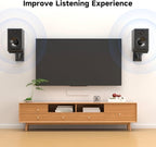 Suptek Speaker Wall Mounts - Dual Speaker Stands for Surround Sound, Universal Bracket, Tilt Swivel Shelves Up to 55lbs (Black, 2 Pack)
