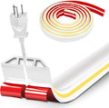 10ft Large White Floor Cord Cover, Self-2" (W) x 0.6"(H), Cable Cavity:0.8"(W) x 0.4"(H), Adhesive Power Cable Protector, Silicone Cord Protector, Cord Management, Cord Concealer and Cable Hider
