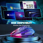 BENGOO Gaming Mouse Wired, Ergonomic Gamer Laptop PC Optical Computer Mice with RGB Backlit, 4 Adjustable DPI Up to 3600, 6 Programmable Buttons for Windows 7/8/10/XP Vista Linux -Black