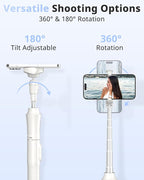 UBeesize 62'' Magnetic Selfie Stick Phone Tripod with Wireless Remote, Extendable Cell Phone Tripod Stand, Compatible with MagSafe, Cellphone Tripod for iPhone 15 14 13 12 and Android Phones White