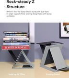 MOFT Folding Laptop Stand Lap Desk, Portable & Mini Computer Stand Laptop Desk for Travel and Home Office, Ergonomic Design with Adjustable Viewing Angles, Lightweight Computer Cooling Riser, Gray