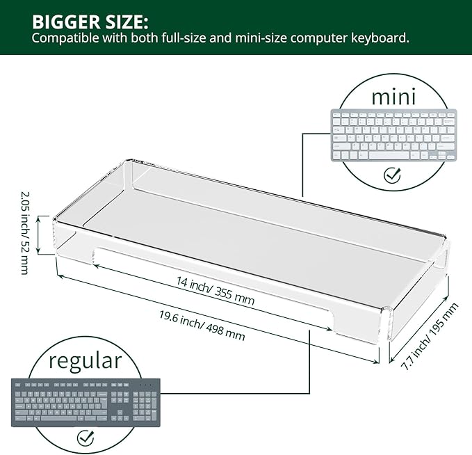 Acrylic Computer Keyboard Cover, Mechanical Keyboard Dust Cover PC Keyboard Cat Protector, Cat Keyboard Protector (2 Pack, Clear)