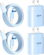 Phone 16 15 Pro Max Charger Fast Charging,30W USB C Phone 16 15 Fast Charger Block &10FT Long Type C Cable Cord for Phones 16 15/16 15 Pro Max/16 15 Pro/15 Plus/Pro 12.9/11 inch,Galaxy S24 Ultra,Blue